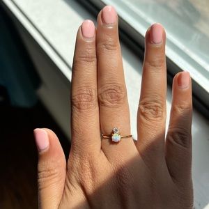 La Kaiser Opal and diamond double dose ring size 6